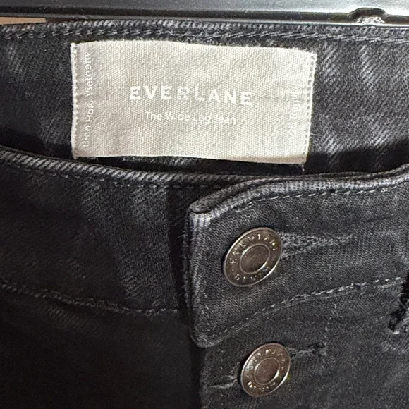 Everlane Black Button Fly The Wide Leg Jeans 25 - Picture 5 of 6